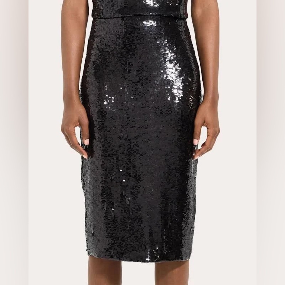 Theory Black Sequin Pencil Skirt